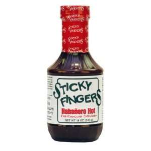 Sticky Fingers Habanero Hot BBQ Sauce (18 oz):  Grocery 