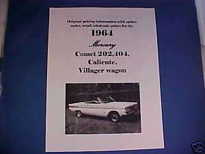1964 Mercury Comet,202,404,Caliente,Villager wagon, 64  