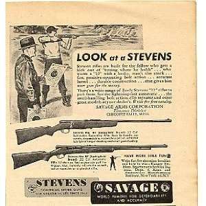 1947 Savage Arms Stevens Rifles Print Ad (4791)