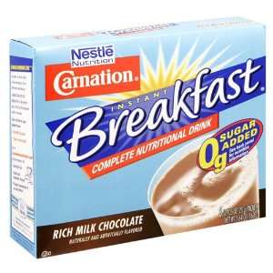  Carnation Instant Breakfast, RICH MILK CHOCOLATE, No Sugar 