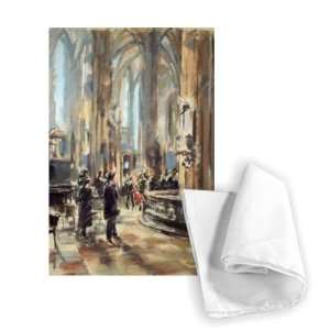  Inside Stephansdom (pastel on paper) by Pat..   Tea Towel 