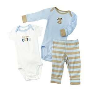   Carters Baby Boy 3 piece Bodsysuit Essentials Set Blue 9 months Baby