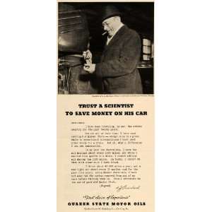  1935 Ad Quaker State Motor Oils Director C J Auerbach 