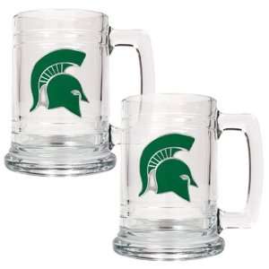  Michigan State University Set of 2 Beer Mugs: Sports 