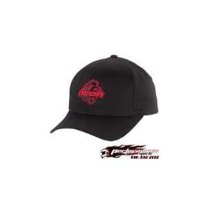    ICON BLACK/RED LEGION FLEX FIT SMALL/MEDIUM HAT: Automotive