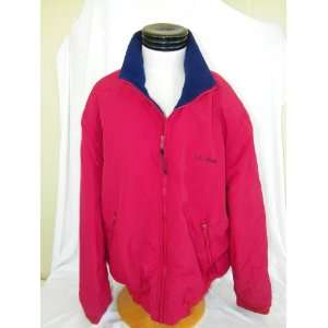 LL Bean Red Warmup Jacket Classic Large 2183