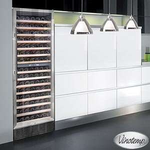   Wine Cooler Black Cabinet with Stainless Steel Door: Everything Else