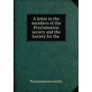   society and the Society for the . Proclamation society Books