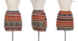 Multi Bohemian Print Cotton Mini Skirt Waist Band VARIOUS SIZE  