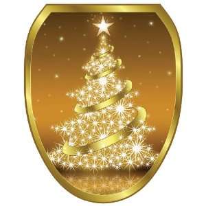 Toilet Tattoos TT X609 O Gold Christmas Tree Decorative Applique For 