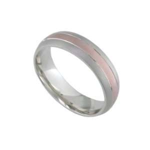  Srey   size 12.50 Titanium Band with 14kt. Pink Gold Inlay 