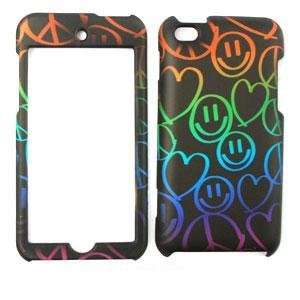   Smileys and Hearts on Black Snap On, Hard Cover, Case: Cell Phones