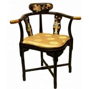   Oriental Furniture Black Triangle Accent Chair: Home & Kitchen