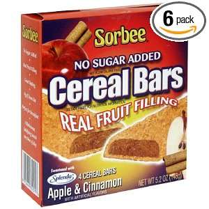 Sorbee No Sugar Added Apple and Cinnamon Ceral Bars, 5.2 Ounce Units 