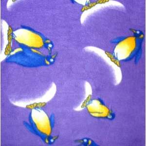   Arctic Fleece Penguin Purple Fabric By The Yard: Arts, Crafts & Sewing