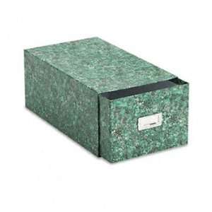   with Pull Drawer Holds 1500 5 x 8 Cards, Green Marble