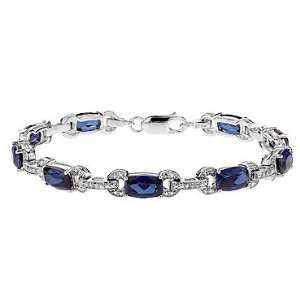  Created Ceylon Sapphire and Diamond Bracelet Jewelry