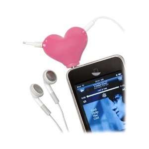  For iPad iPhone PINK HEART Audio Headset Splitter 3.5mm 