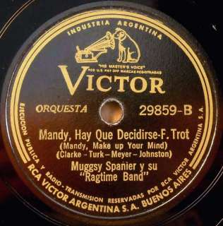 MUGGSY SPANIERS RAGTIME BAND Victor 29859 JAZZ 78 RPM  