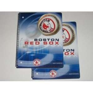 BOSTON RED SOX Team Logo 70 Page SPIRAL NOTEBOOKS (Set of 2):  