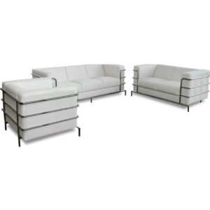   White Sofa Loveseat Chair 3PC Set by Diamond Sofa: Home & Kitchen