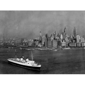  The S.S. Rex, and the New York City Skyline, Circa, 1939 