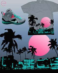 Custom t shirt for the Lebron 9 Elite Miami Vice, South Beach  