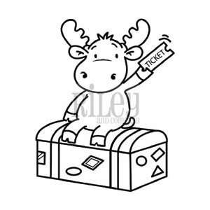  Riley & Company Cling Mount Rubber Stamp Travel Trunk Riley 