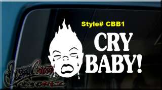 BABY ON BOARD VINYL Window Decal Sticker NO CRY BABIES  