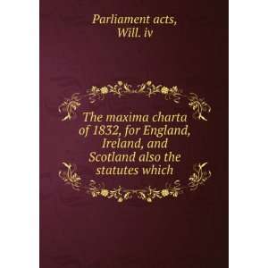 The maxima charta of 1832, for England, Ireland, and Scotland also the 