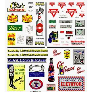  Tavern, Gas Station, & Comm. Signs Dry Transfer Decals by 