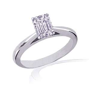   Emerald Cut Diamond Solitaire Engagement Ring SI: Fascinating Diamonds