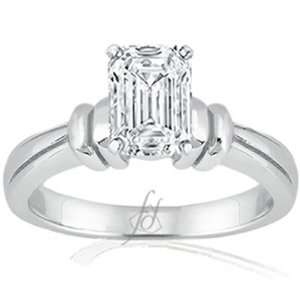  0.70Ct Emerald Cut Solitaire Diamond Engagement Ring SI2 