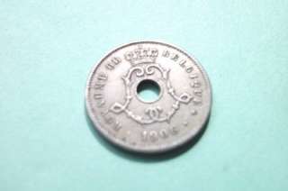 1906 BELGIUM 5 CENTIMES COIN  