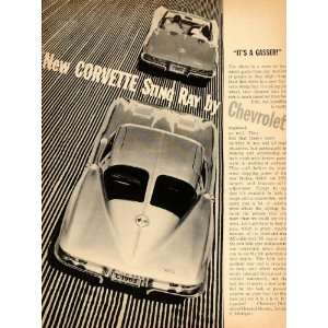 1967 Ad Chevy Corvette V8 C2 327 CID Sting Ray Coupe   Original Print 