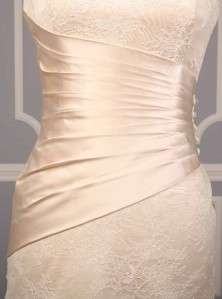   Barge 618 Champagne Chantilly Lace Silk Couture Bridal Gown NEW  