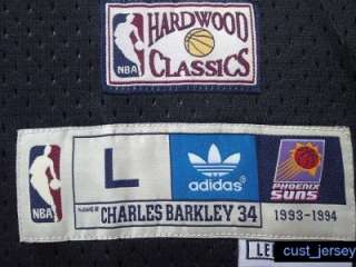 Charles Barkley #34 Hardwood Classics Phoenix Suns Black away Jersey 
