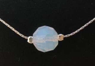 Blue Opal Gemstone St. Silver 925 Chain Necklace Choker  