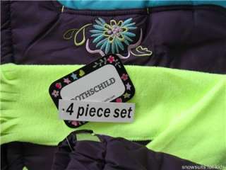 NWT 7 14 Girls 4 piece Rothschild Snowsuit Ski Outfit $100 Retail 
