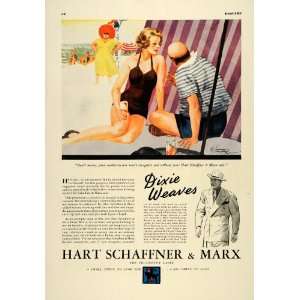  1937 Ad Hart Schaffner Marx Beach Art Simms E. Campbell 