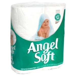  Angel Soft Bathroom Tissue, 2 Ply, White, Unscented, 4 rolls 