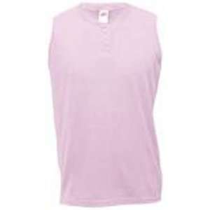  Soffe Ladies Sleeveless Soft Pink Two Button Henley SMALL 