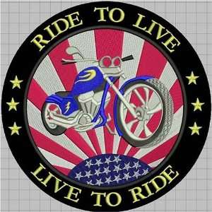  Live to Ride Motorcycle Patch 10 