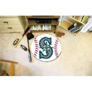    MLB Seattle Mariners Baseball Shaped Door Mat Rug: Home & Kitchen