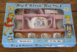 Vintage Childs Mini Toy China Dinnerware Tea Set Japan 11 Piece Set In 