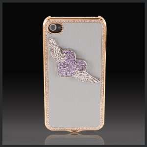 com Purple Bling Winged Angel Heart on Grey Elite Collection Luxury 