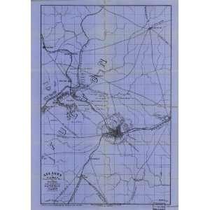  Civil War Map Atlanta & vicinity  compiled from state map 