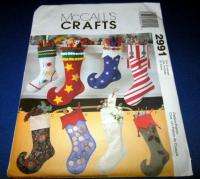 McCalls Crafts Christmas Stocking Pattern 8 Eight Styles New 2991 
