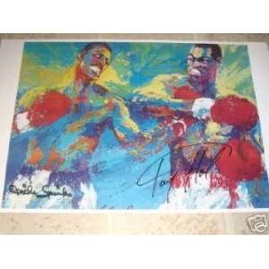  LARRY HOLMES AND MICHAEL SPINKS AUTOGRAPHED 11X17 PRINT 
