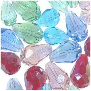  24 Crystal Glass Ab Pear Beads Color Mix 12mm 15mm (Qty=24 
